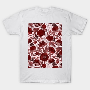 Peony burgundy monochrome T-Shirt